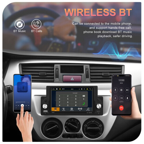 Autoradio da 5,9 pollici 1Din con CarPlay e Android Auto, lettore multimediale. 2