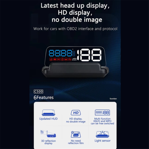 OBD-HUD-Head-Up-Display mit Tachometer und Windschutzscheibenprojektor 1