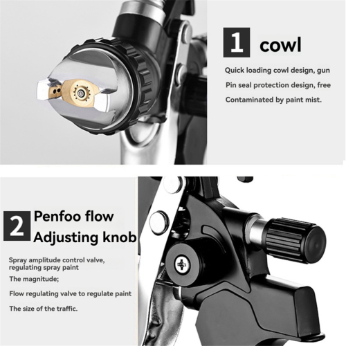 Πιστόλι ψεκασμού Hvlp Air Paint Sprayer Top Pot Ψεκασμός υψηλής ψεκασ 1