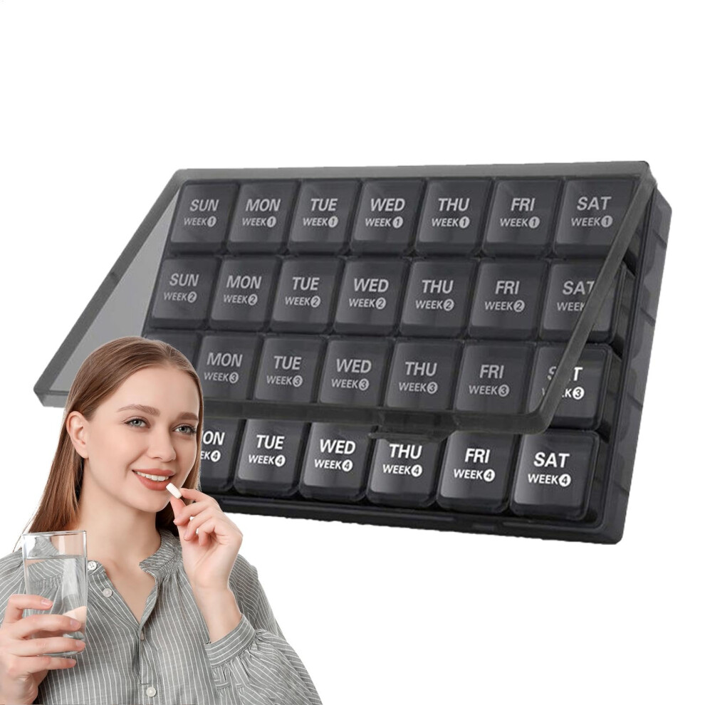 Medicine Organizer  Pill Organizer  Portable Monthly Pill Boxes for 28 Days Dustproof Medicine Containers Pill Planner Organizer for Pills