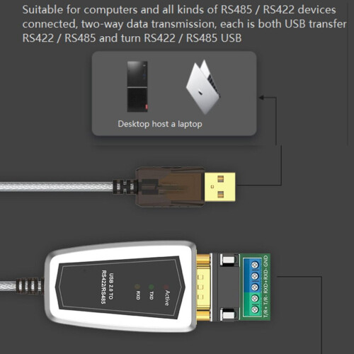 USB 2.0 - RS485 RS422 -sarjamuuntimen sovitinkaapeli 2