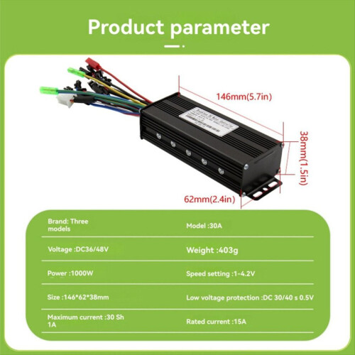 36V 48V 1000W 30A Brushless Controller for Ebike Electric Scooter 1