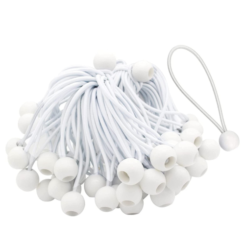50 attaches élastiques avec boules (blanches) 1
