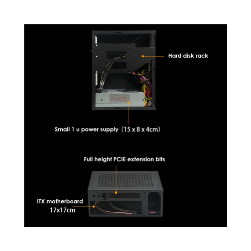 A09 HTPC Computer Case Mini ITX USB3.0 Computer Case Black 2