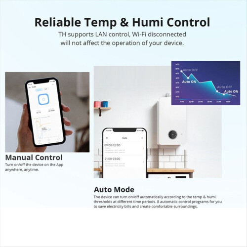 Interruptor inteligente de control de temperatura y humedad TH Elite 20A 2