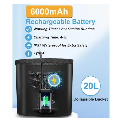 Rechargeable Portable Camping Shower,6000mAh Battery 1