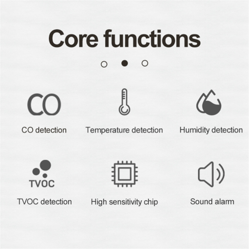 4 in 1 CO Detector Temperature Humidity Flashlight 2