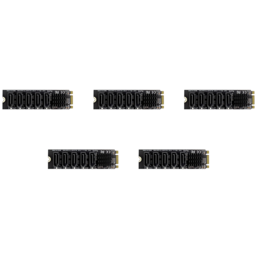 Carte d'extension SATA M.2 NGFF à clé B, 5 ports, débit 6 Gbit/s