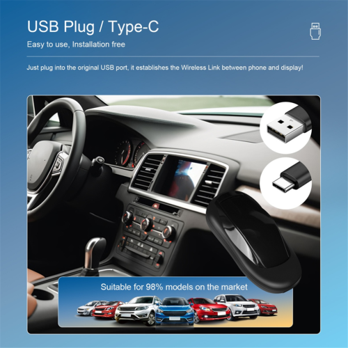 Langaton CarPlay-sovitin IOS Androidille, tukee CarPlay Androidia 1