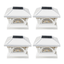 4 luces solares LED para valla exterior, poste de madera, pilar, decoración de patio