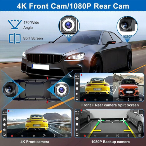 Wireless Carplay Screen 10.26inch HD Touchscreen with 4K Dash Cam 2