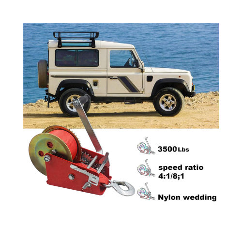 Boat Winch 3500Lbs Capacity Heavy Duty Hand Winch,with 10M(32Ft)Strap 2