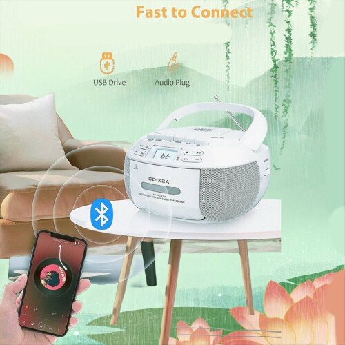 CD Cassette Player FM AM Tape CD Player EU PLUG 2
