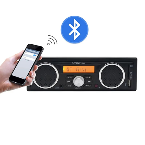 Autoradio 1 DIN con lettore MP3, Bluetooth e vivavoce.