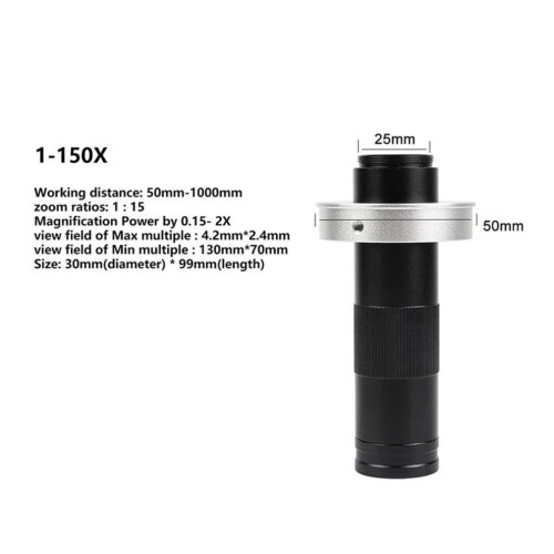 Lente de microscopio ajustable con aumento de 150X para USB 1
