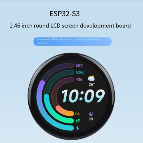 ESP32 S3 Development Board 1.46inch Display No Cover Panel 1