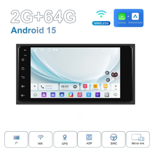 Autoradio Carplay Android Auto Lettore multimediale per ,2G+64G 1