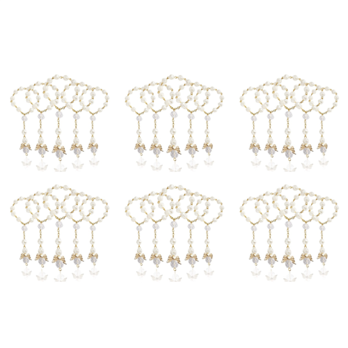 Chapelet de baptême en acrylique, 30 perles, mini chapelets, ange
