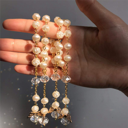 Chapelet de baptême en acrylique, 30 perles, mini chapelets, ange 2