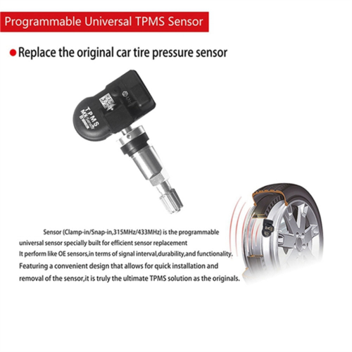 Sensor de presión de neumáticos TPMS MX programable de 8 piezas, 315 MHz + 433 MHz 1