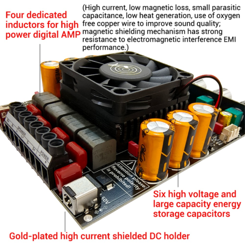-AS21P Digital Power Amplifier Board Stereo 2X3000W+600W 1