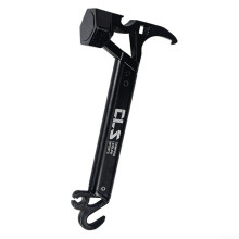 Herramienta de camping, martillo multifunción de acero inoxidable, color negro, para uso en exteriores.