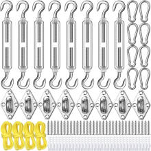 Kit de 92 pièces pour voile d'ombrage, argenté
