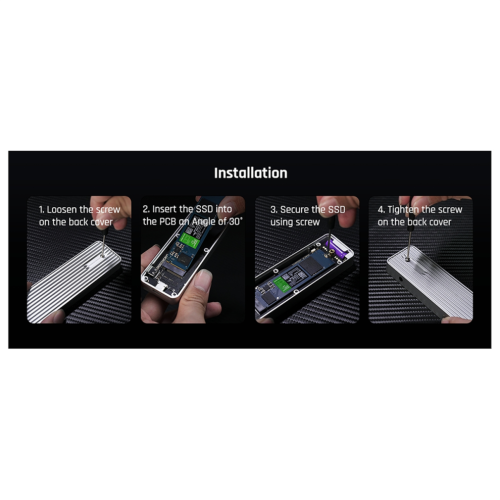 Boîtier SSD M.2 NVMe 2280 Cyber Design Explorer Edition Argent 1