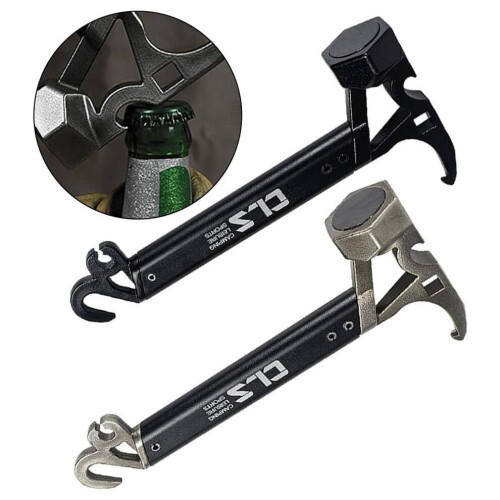 Camping Companion Tool Stainless Steel Multi-Function Hammer Black Outdoor Use 1