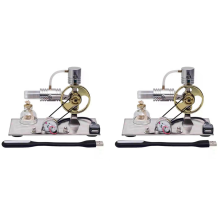 Modèle de moteur Stirling en forme de L avec veilleuse USB, jouet éducatif