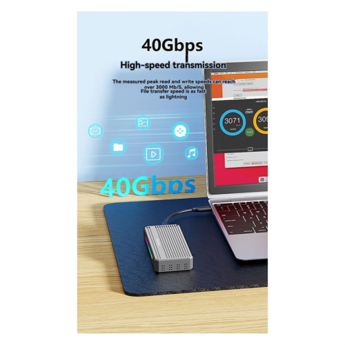 USB4-kiintolevykotelo M2-Solid State -levynlukija 40 Gt 1