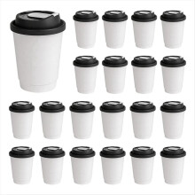Gobelets à café jetables double couche avec couvercles, gobelets en papier isothermes