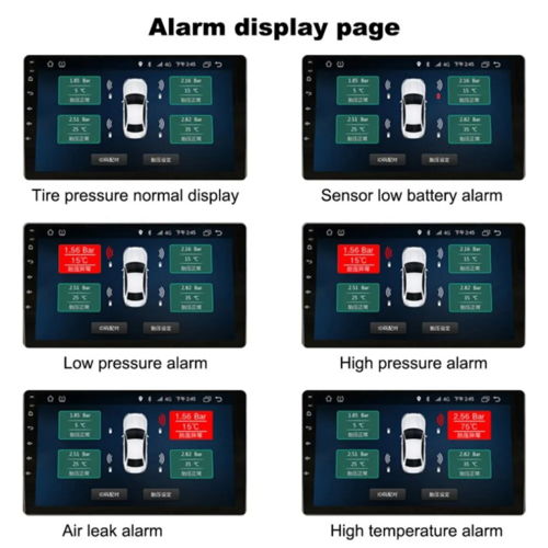 Android Navigation TPMS med 4 sensorer Larmsystem (internt) 2