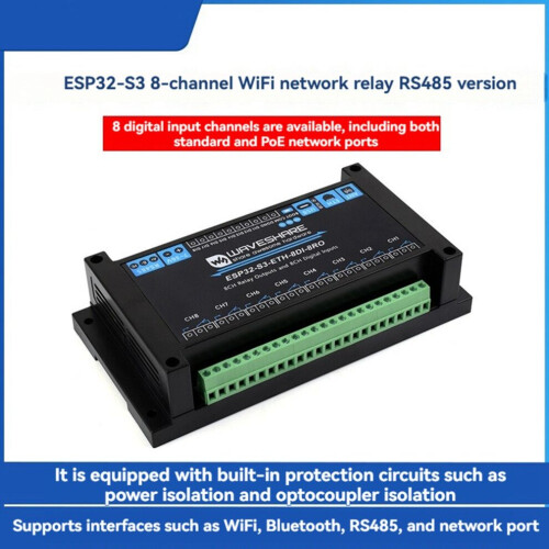 Relais réseau Wi-Fi industriel ESP32-S3 à 8 canaux 1