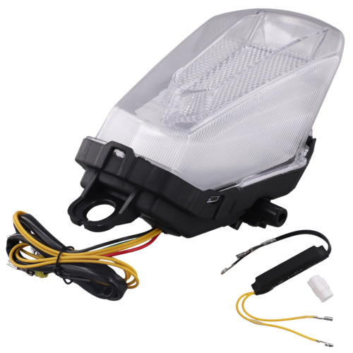 Feu arrière de moto avec clignotant et feu stop transparent 2