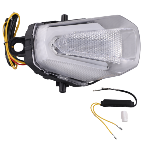 Feu arrière de moto avec clignotant et feu stop transparent 1