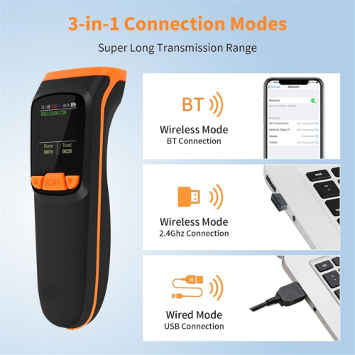 Wireless 2D Inventory Scanner Bluetooth QR Barcode Data Collector 1