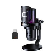 Wireless Microphone with RGB Lights for PC Laptop Black