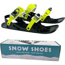 (Black) Mini Short Ski Skates for Snow Pro Version - Adjustable Snowskates Snowblades Skiboards