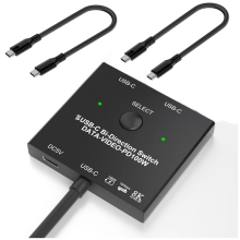 Bi-Directional USB C Switcher 100W Charging+10Gbps Data