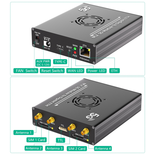 NGFF(M.2) 4G/5G Module to Type C Adapter,Realtek RTL8125BG Controller 1