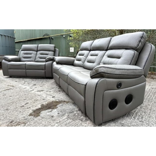 Hafsa 3 + 2 Grey Electric Recliner Sofa Set