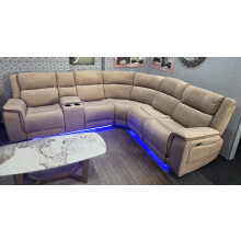 Hannah Beige Microfibre Electric Recliner Corner