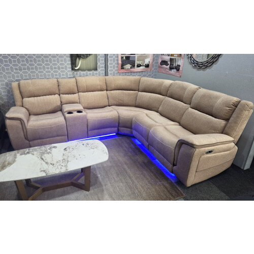 Hannah Beige Microfibre Electric Recliner Corner 2