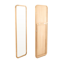 Wooden Frame Full Length Mirror with Stand, Ordinary Glass