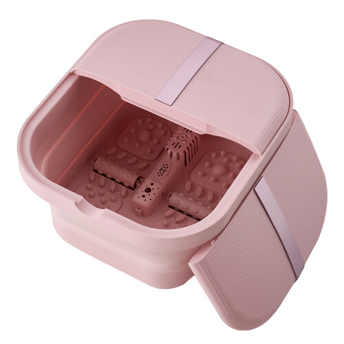 Living And Home Foldable Foot Spa Massager Pedicure Bath, Pink 2