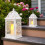2 Metal Candle Lanterns Hanging Candle Holder Yard 4