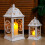 2 Metal Candle Lanterns Hanging Candle Holder Yard 9