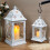 2 Metal Candle Lanterns Hanging Candle Holder Yard 10