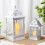 2 Metal Candle Lanterns Hanging Candle Holder Yard 13